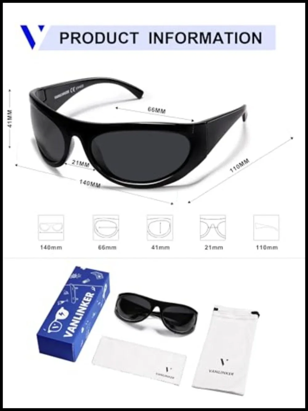 Polarized Wrap Around Sunglasses for Women Men Sporty Oversized Shield Frame